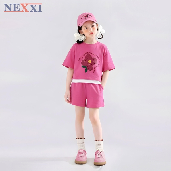 Bộ cộc tay quần sooc hồng đậm NEXXI Iam a watermelon