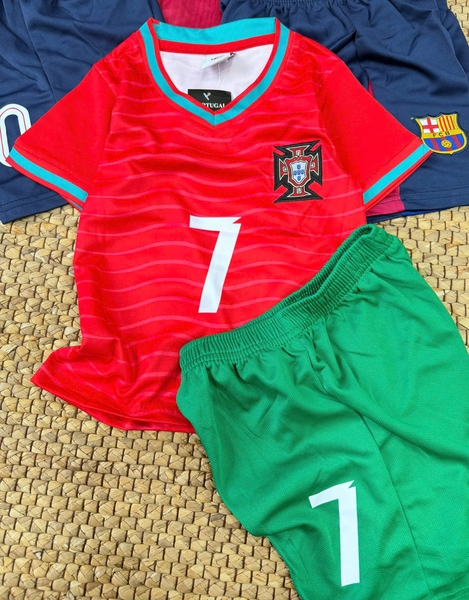 Bộ cộc tay bóng đá 4 màu Ronaldo, Qatar, Messi, Barcelona