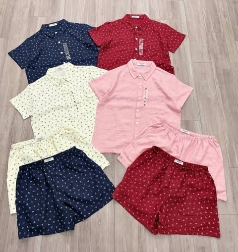 Bộ pyjama cộc tay nữ GUESS 4 màu hoạ tiết hoa