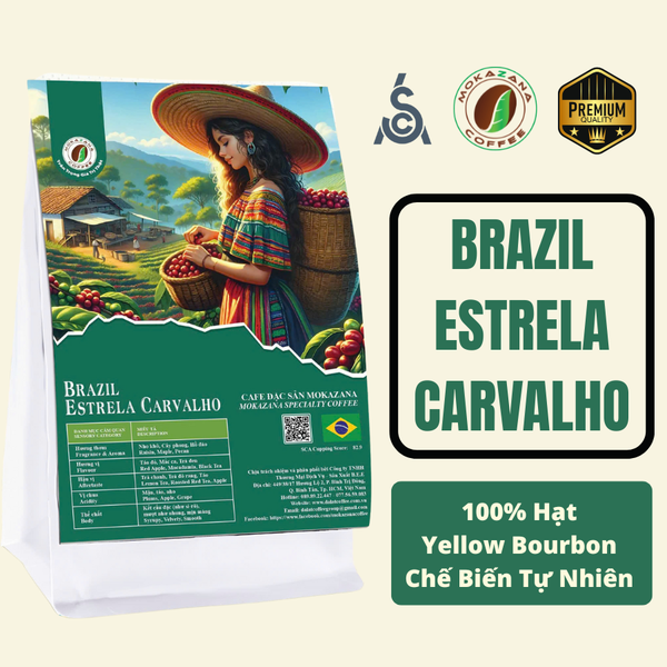 Cà phê Brazil Yellow Bourbon – Hương nho khô, maple, pecan | Mokazana