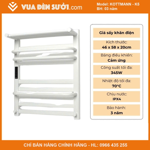 Giá sấy khăn Kottmann K5