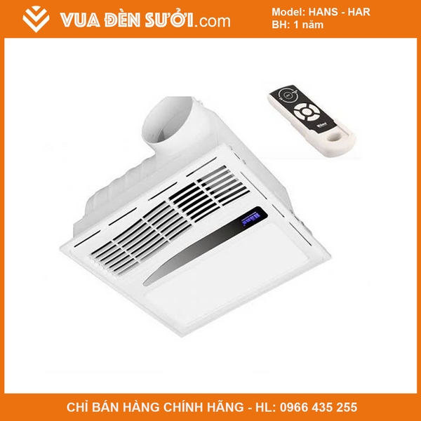 Quạt sưởi nhà tắm âm trần Hans HAR