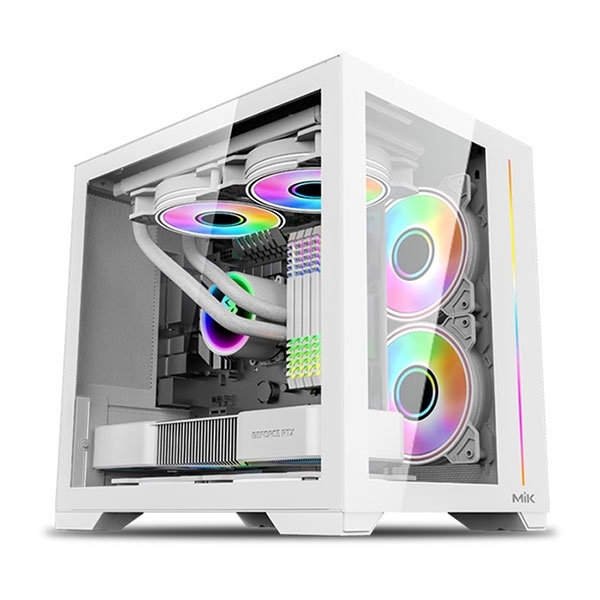 Vỏ máy tính MIK LV12 MINI ELITE - White (Mini Tower/ M-ATX/ Trắng)