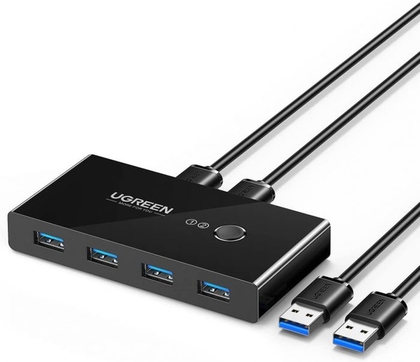 Bộ chia sẻ máy in USB 3.0 4 thiết bị vào 2 máy tính Ugreen 30768 cao cấp