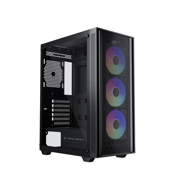Vỏ máy tính KENOO ESPORT AFT240 - 3F - Màu Đen (Mid Tower/ ATX/ Đen)