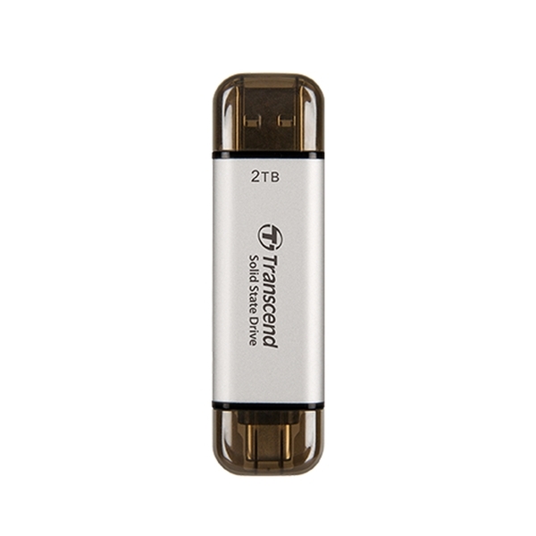Ổ cứng di động SSD Transcend 2Tb TS2TESD310S (Type-C và USB3.2/ 1050Mb/s/ 950Mb/s/ Bạc)