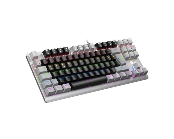 Bàn phím cơ gaming có đèn LED Lecoo GK304 đen xám RGB Red Switch