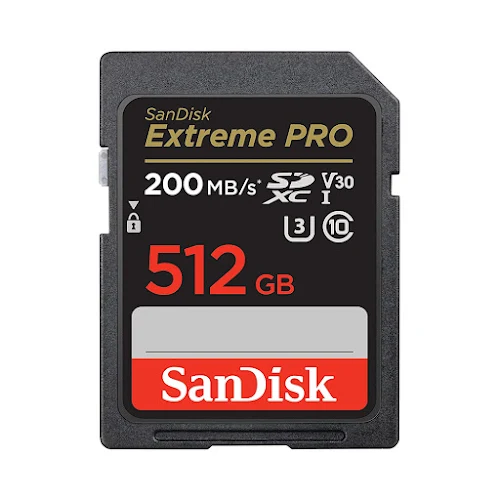 Thẻ nhớ SanDisk Extreme Pro SDXC, SDXXD 512GB, V30, U3, C10, UHS-I, 200MB/s R, 140MB/s W, 4x6, Lifetime Limited SDSDXXD-512G-GN4IN