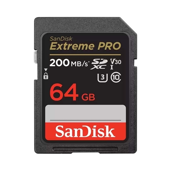 Thẻ nhớ SanDisk Extreme Pro SDXC, SDXXU 64GB, V30, U3, C10, UHS-I, 200MB/s R, 90MB/s W, 4x6, Lifetime Limited SDSDXXU-064G-GN4IN