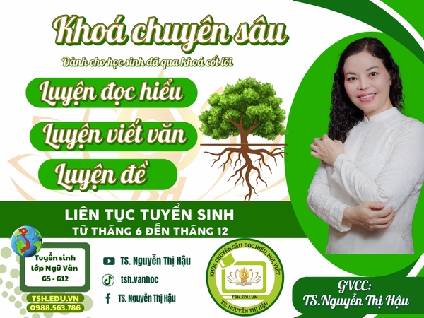 TUYỂN SINH KHÓA CHUYÊN SÂU -  NGỮ VĂN 6 ĐẾN 12