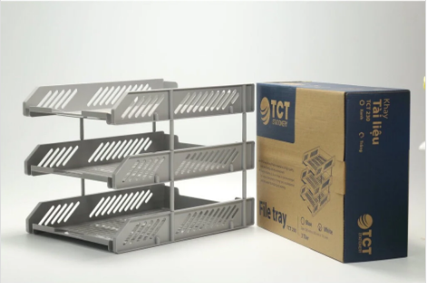 Khay tài liệu 3 tầng TCT 230 mầu Ghi