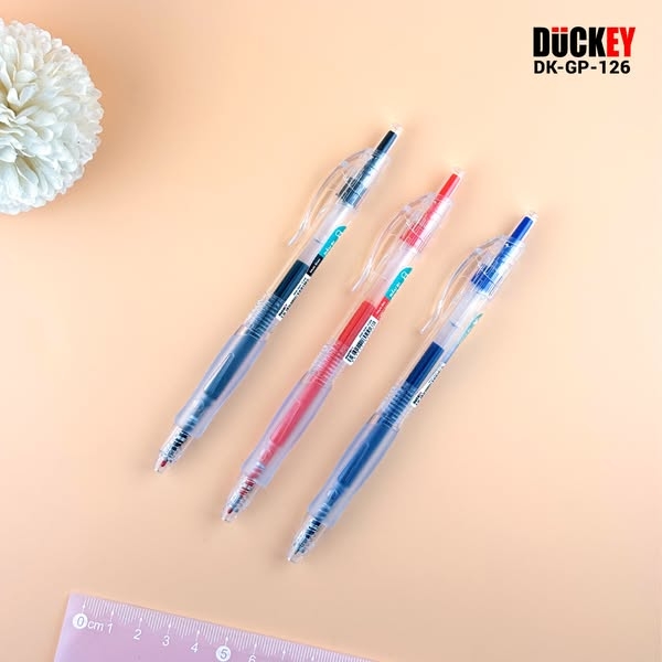 Bút gel béo bấm ST Duckey, DK-GP-126 mầu đen 0.5mm