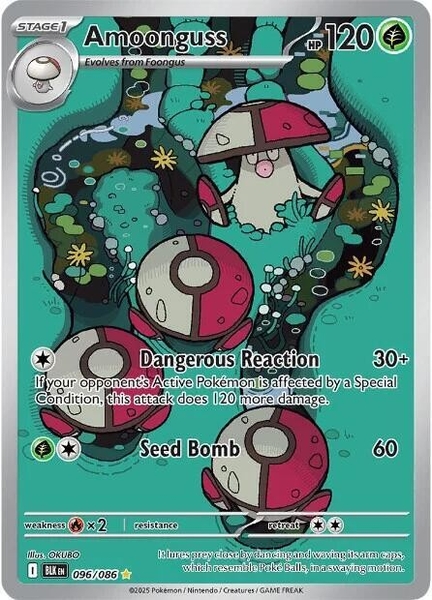 Thẻ hình Pokemon Amoonguss 096/086 - Lá bài lẻ Black Bolt Illustration Rare tiếng Anh chính hãng