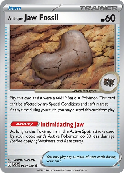 Thẻ hình Pokemon Antique Jaw Fossil 068/088 - Lá bài lẻ Perfect Order Common tiếng Anh chính hãng