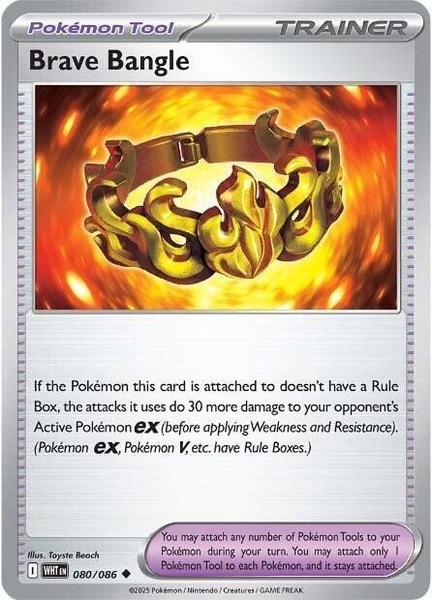 Thẻ hình Pokemon Brave Bangle 080/086 - Lá bài lẻ White Flare Uncommon tiếng Anh chính hãng