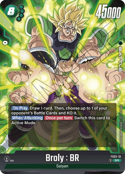 Thẻ hình Dragon Ball Broly : BR FS03-10 Super Rare - Lá bài lẻ Broly FS03 tiếng Nhật chính hãng