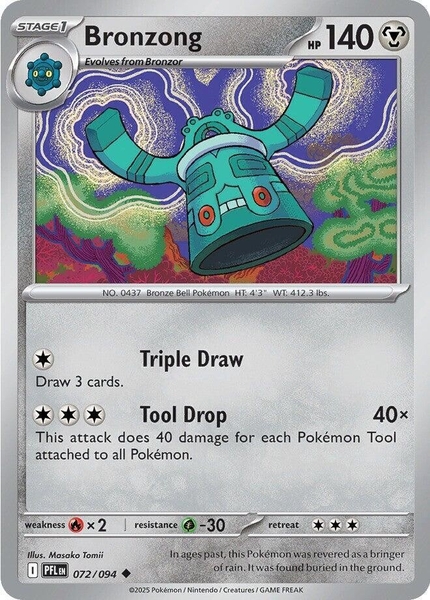Thẻ hình Pokemon Bronzong 072/094 - Lá bài lẻ Phantasmal Flames Uncommon Reverse Holo tiếng Anh chính hãng