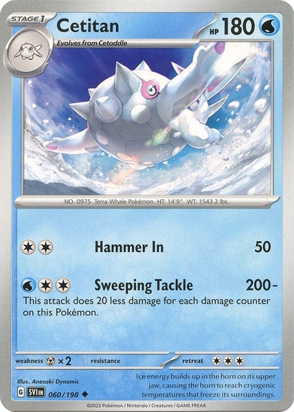 Thẻ hình Pokemon Cetitan 060/198 - Lá bài lẻ Scarlet & Violet Base Set Uncommon Reverse Holo tiếng Anh chính hãng