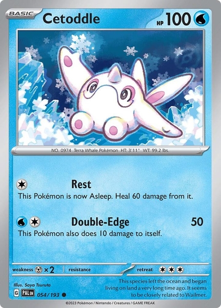 Thẻ hình Pokemon Cetoddle 054/193 - Lá bài lẻ Paldea Evolved Common Reverse Holo tiếng Anh chính hãng
