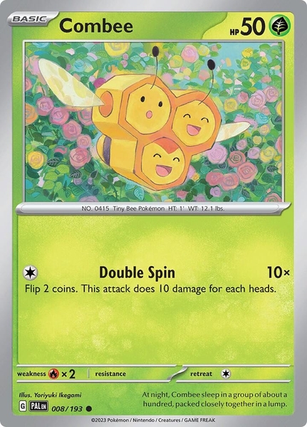 Thẻ hình Pokemon Combee 008/193 - Lá bài lẻ Paldea Evolved Common Reverse Holo tiếng Anh chính hãng