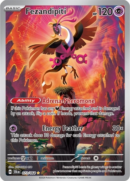 Thẻ hình Pokemon Fezandipiti 073/064 - Lá bài lẻ Shrouded Fable Illustration Rare tiếng Anh chính hãng