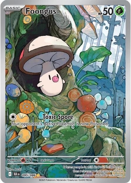 Thẻ hình Pokemon Foongus 095/086 - Lá bài lẻ Black Bolt Illustration Rare tiếng Anh chính hãng