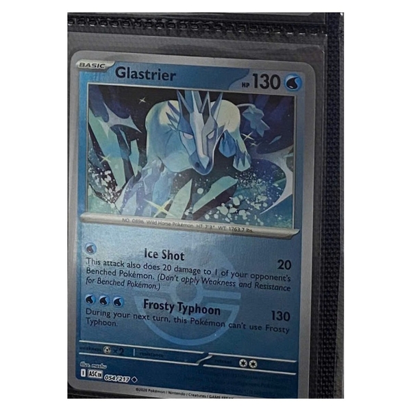 Thẻ hình Pokemon Glastrier 054/217 - Lá bài lẻ Ascended Heroes Uncommon Friend Ball Holo tiếng Anh chính hãng