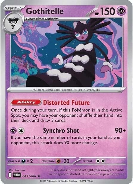 Thẻ hình Pokemon Gothitelle 043/086 - Lá bài lẻ White Flare Holo Rare Reverse Holo tiếng Anh chính hãng