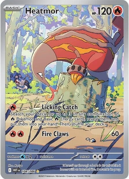 Thẻ hình Pokemon Heatmor 104/086 - Lá bài lẻ White Flare Illustration Rare tiếng Anh chính hãng
