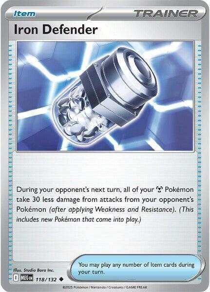 Thẻ hình Pokemon Iron Defender 118/132 - Lá bài lẻ Mega Evolution Base Set Uncommon tiếng Anh chính hãng