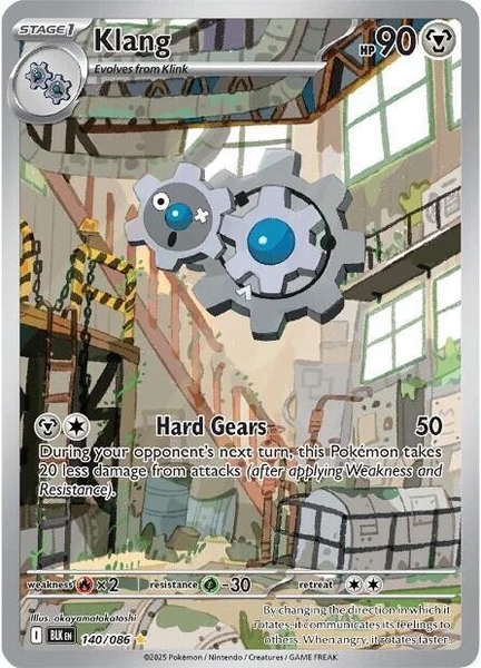 Thẻ hình Pokemon Klang 140/086 - Lá bài lẻ Black Bolt Illustration Rare tiếng Anh chính hãng