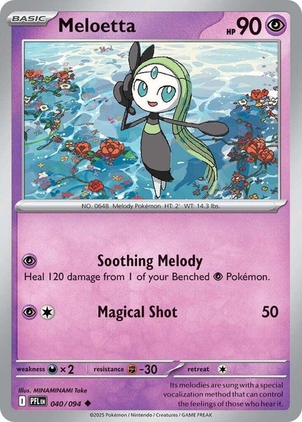 Thẻ hình Pokemon Meloetta 040/094 - Lá bài lẻ Phantasmal Flames Uncommon Reverse Holo tiếng Anh chính hãng