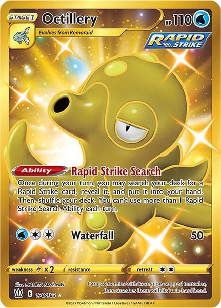Thẻ hình Pokemon Octillery (Secret) 178/163 - Lá bài lẻ SWSH05: Battle Styles Secret Rare tiếng Anh chính hãng