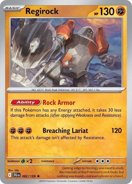 Thẻ hình Pokemon Regirock 082/159 - Lá bài lẻ Journey Together Holo Rare tiếng Anh chính hãng