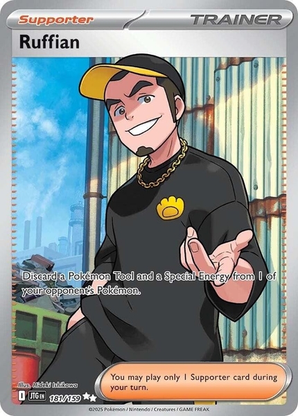 Thẻ hình Pokemon Ruffian 181/159 - Lá bài lẻ Journey Together Ultra Rare tiếng Anh chính hãng