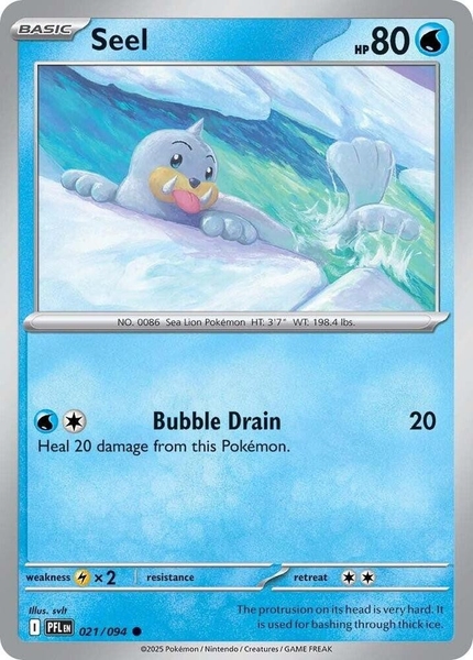 Thẻ hình Pokemon Seel 021/094 - Lá bài lẻ Phantasmal Flames Common Reverse Holo tiếng Anh chính hãng