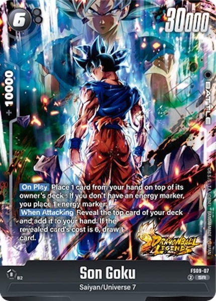 Thẻ hình Dragon Ball Son Goku FS09-07 Super Rare - Lá bài lẻ Shallot FS09 tiếng Nhật chính hãng