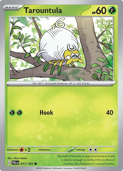 Thẻ hình Pokemon Tarountula 017/193 - Lá bài lẻ Paldea Evolved Common Reverse Holo tiếng Anh chính hãng