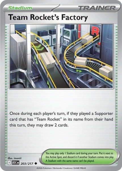 Thẻ hình Pokemon Team Rocket's Factory 203/217 - Lá bài lẻ Ascended Heroes Uncommon tiếng Anh chính hãng