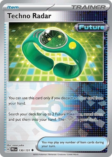 Thẻ hình Pokemon Techno Radar 130/131 - Lá bài lẻ Prismatic Evolutions Uncommon Reverse Holo tiếng Anh chính hãng ảnh 3