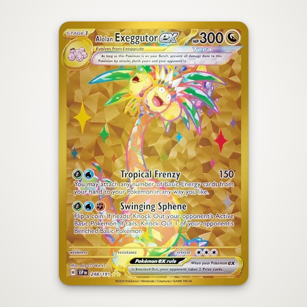 Thẻ hình Pokemon Alolan Exeggutor ex 248/191 - Lá bài lẻ Surging Sparks Hyper Rare tiếng Anh chính hãng ảnh 2