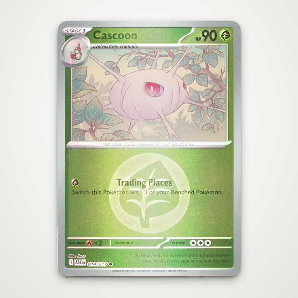 Thẻ hình Pokemon Cascoon 014/217 - Lá bài lẻ Ascended Heroes Common Energy Symbol Holo tiếng Anh chính hãng ảnh 2