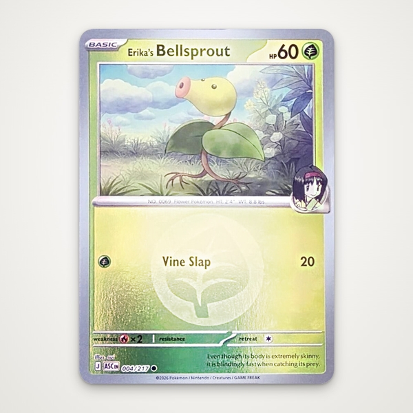 Thẻ hình Pokemon Erika's Bellsprout 004/217 - Lá bài lẻ Ascended Heroes Common Energy Symbol Holo tiếng Anh chính hãng ảnh 2