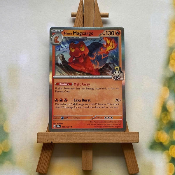 Thẻ hình Pokemon Ethan's Magcargo 036/182 - Lá bài lẻ Destined Rivals Holo Rare tiếng Anh chính hãng