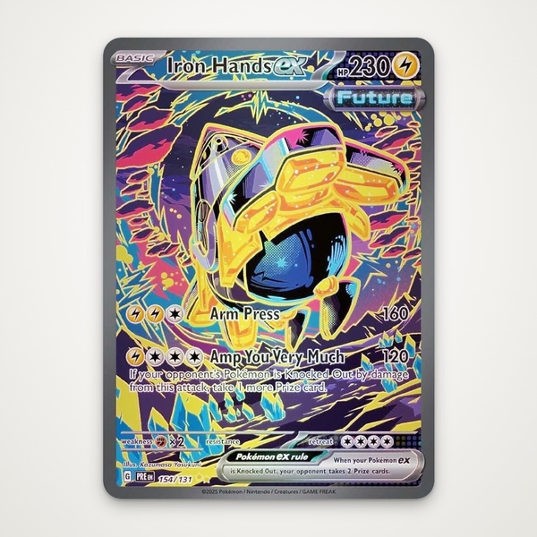 Thẻ hình Pokemon Iron Hands ex 154/131 - Lá bài lẻ Prismatic Evolutions Special Illustration Rare tiếng Anh chính hãng ảnh 2