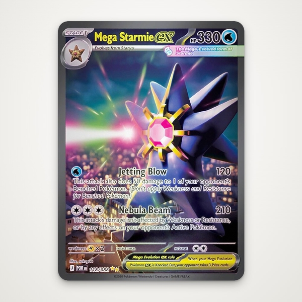 Thẻ hình Pokemon Mega Starmie ex 118/088 - Lá bài lẻ Perfect Order Special Illustration Rare tiếng Anh chính hãng ảnh 2