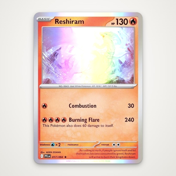 Thẻ hình Pokemon Reshiram 017/094 - Lá bài lẻ Phantasmal Flames Holo Rare Reverse Holo tiếng Anh chính hãng ảnh 2