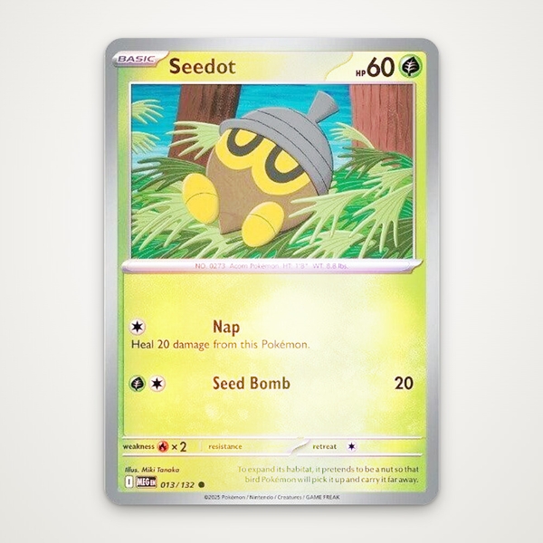 Thẻ hình Pokemon Seedot 013/132 - Lá bài lẻ Mega Evolution Base Set Common Reverse Holo tiếng Anh chính hãng ảnh 2