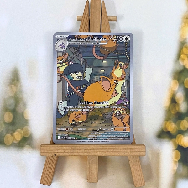 Thẻ hình Pokemon Team Rocket's Raticate 202/182 - Lá bài lẻ Destined Rivals Illustration Rare tiếng Anh chính hãng
