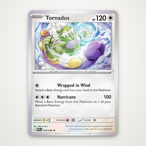 Thẻ hình Pokemon Tornadus 078/086 - Lá bài lẻ White Flare Holo Rare tiếng Anh chính hãng ảnh 2
